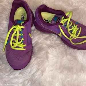 Purple and lime green Nike